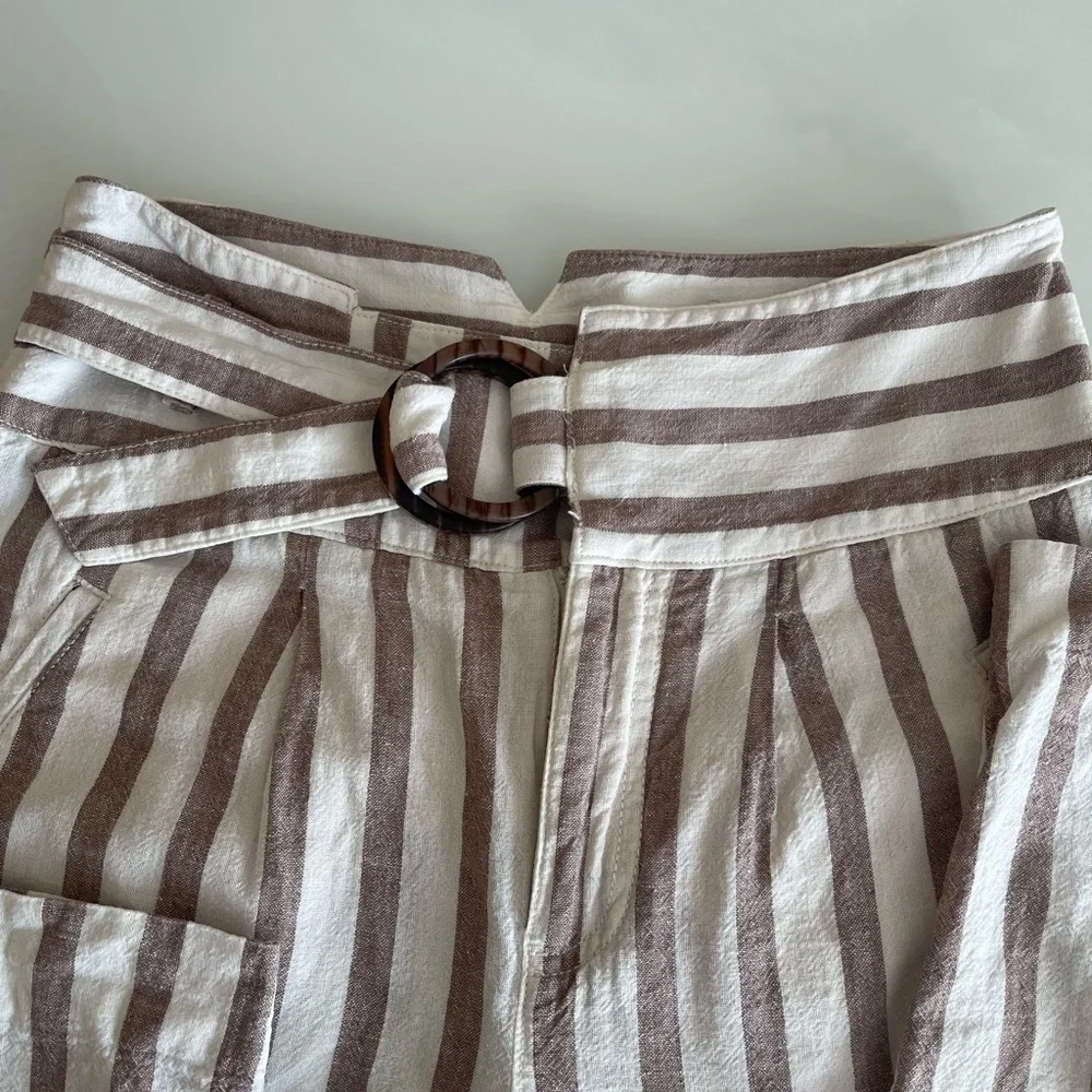 Anthropologie Beige and White Striped Pants - Picture 4 of 13